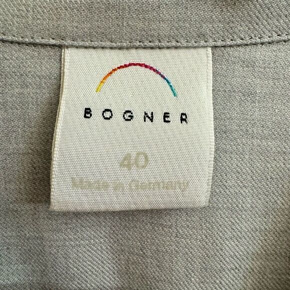 NEW Bogner Valerie Gray Full Zip Collared Dress Shirt Size EU 40 = US 12 Vintage - Picture 5 of 8